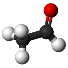Représentation de la molécule d'acétaldéhyde
